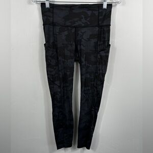 Lululemon Fast and Free Tight II Non-Reflective 365 Black Camo - Size 6